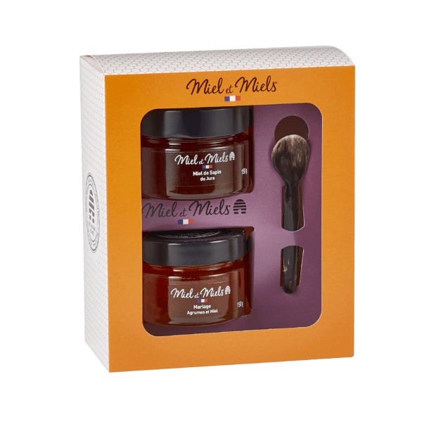 Coffret Miel de Sapin du Jura - Mariage Agrumes et Miel + cuillère